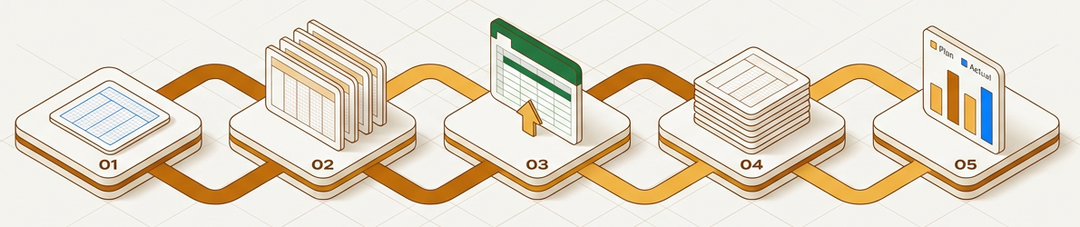 The five-stage FastPlan cycle: design, distribute, submit, consolidate, report